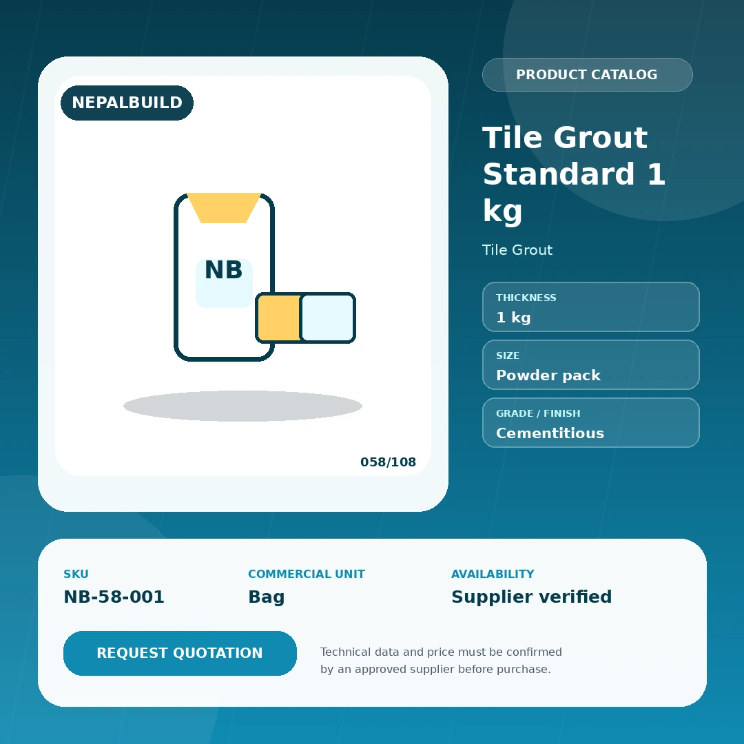 Tile Grout Standard 1 kg by NepalBuild Catalog Reference, Tile Grout construction product
