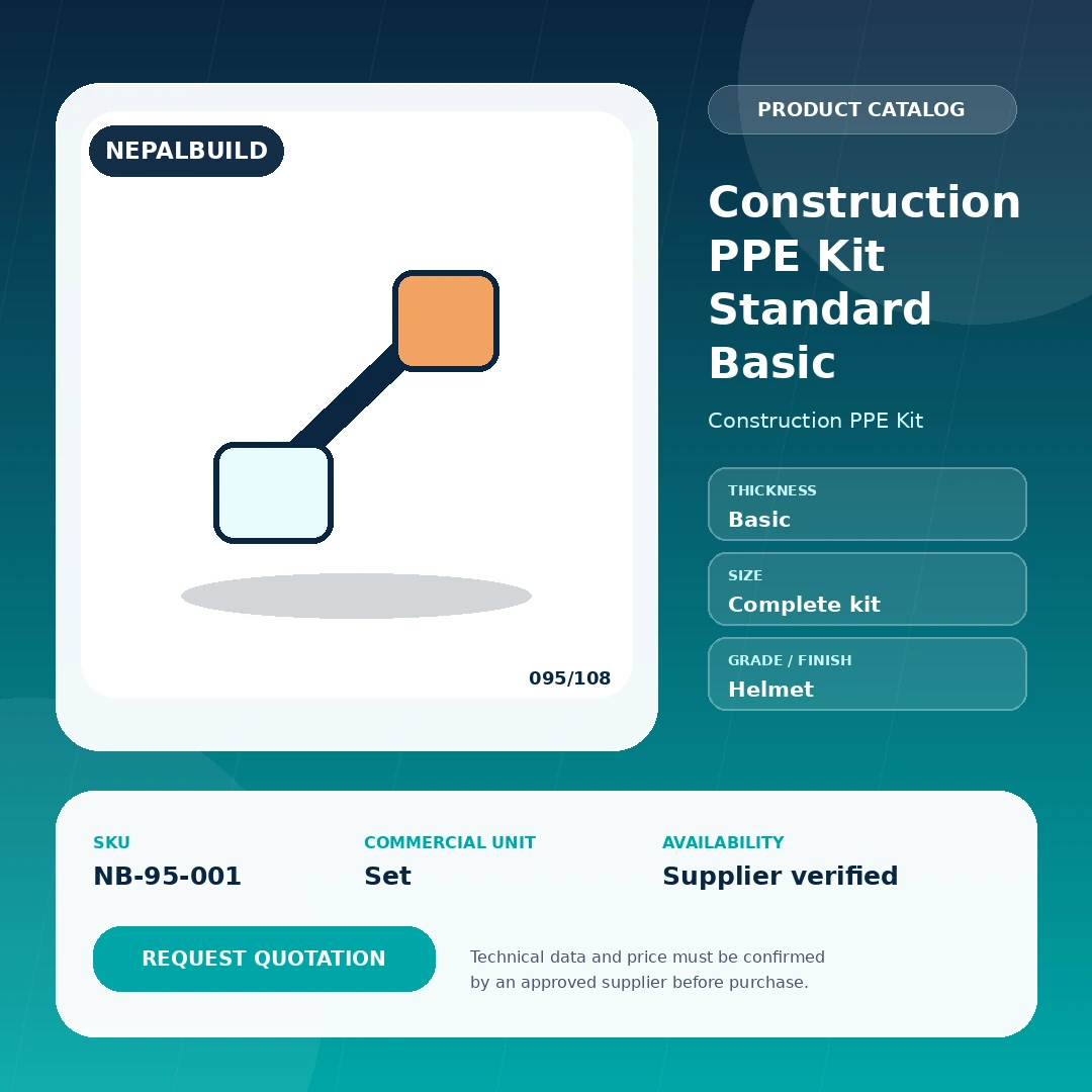 Construction PPE Kit Standard Basic by NepalBuild Catalog Reference, Construction PPE Kit construction product